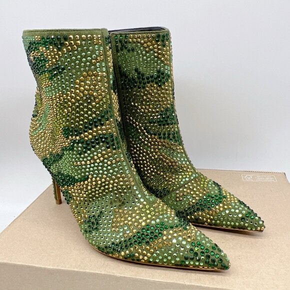 Kurt Geiger London Belgravia Camouflage Crystal Camo Booties EU 36.5 US 6.5 NEW - Picture 4 of 13